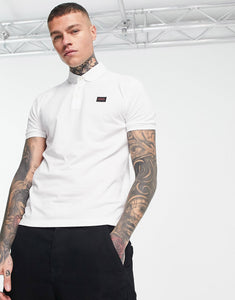 HUGO Dereso232 slim fit polo shirt white