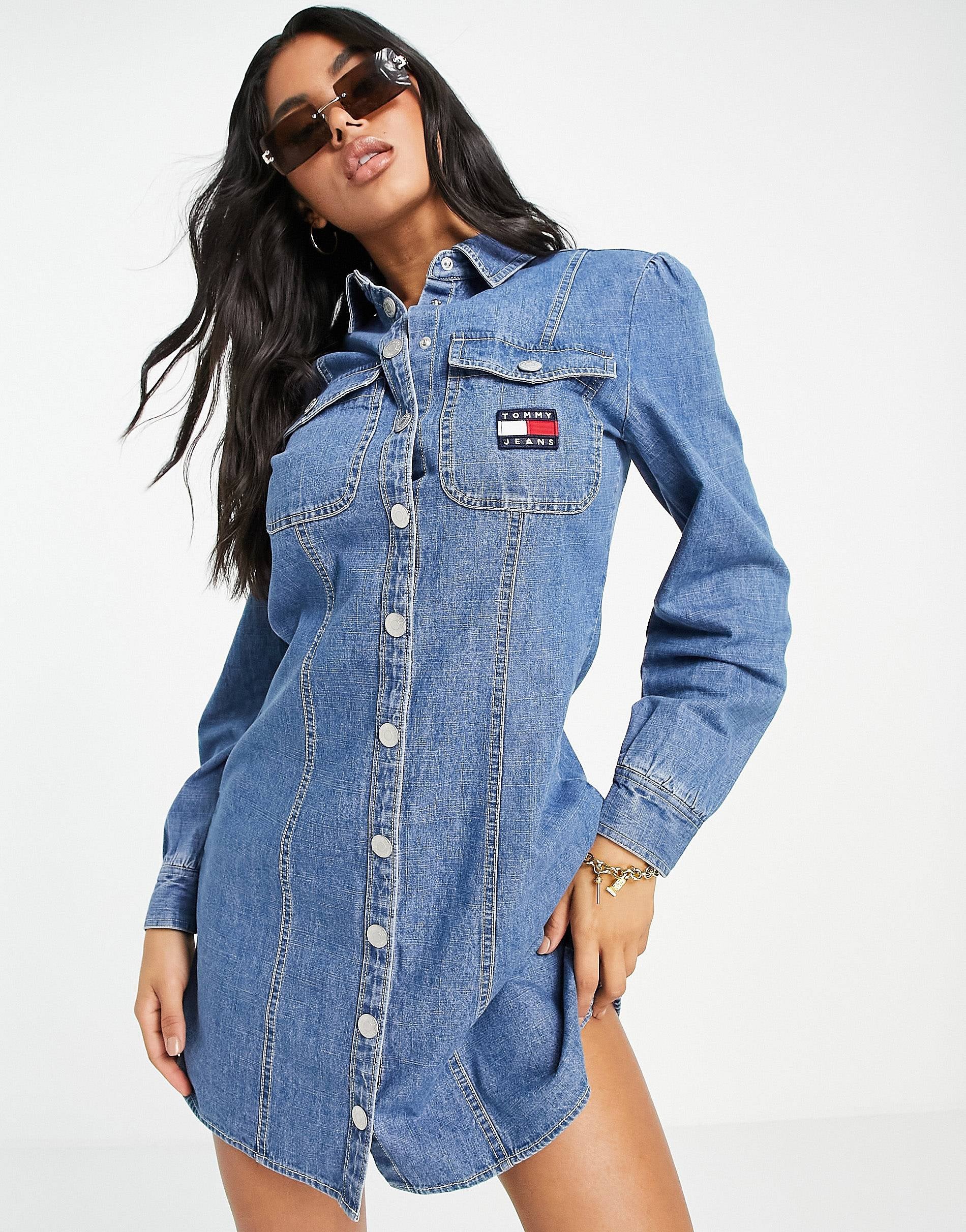 Tommy Jeans shirt dress indigo