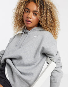 Nike mini swoosh oversized hoodie grey