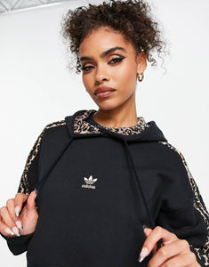 adidas Originals cropped hoodie leopard black