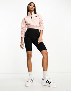 The North Face cropped 1/4 zip sweatshirt pink