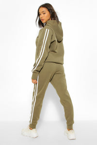 Hooded Fleece Side Stripe Tracksuit