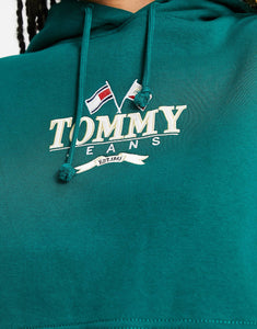 Tommy Jeans super crop modern hoodie green