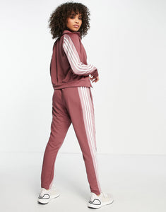 adidas 3 Stripe tracksuit red