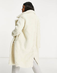 NA-KD Teddy coat white