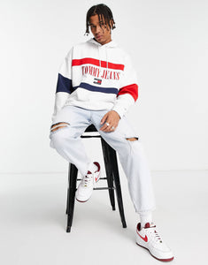 Tommy Jeans colourblock hoodie white