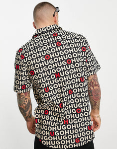 Hugo Ellino all over logo shirt