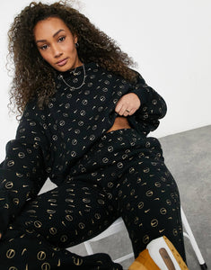 Nike all over logo tracksuit black