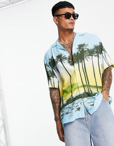 Shirt tropical scenic print