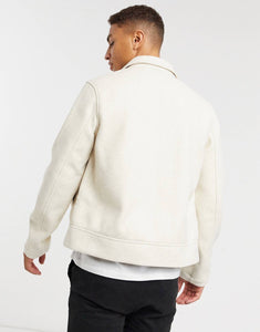 Faux wool Jacket in off white