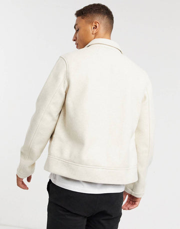 Faux wool Jacket in off white
