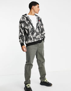 Tommy Jeans camo fleece hoodie black