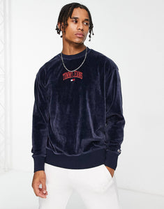 Tommy Jeans velour sweatshirt navy