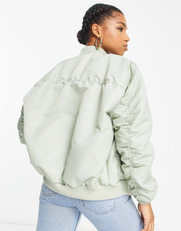 Miss Selfridge bomber jacket sage