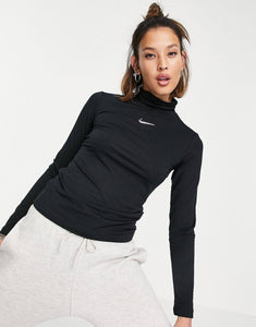 Nike Swoosh black mock roll neck