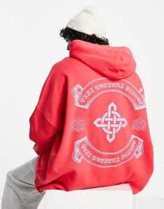 DESIGN super oversized hoodie red