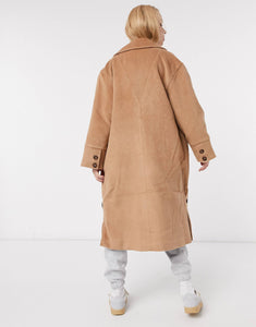 Y.A.S wool longline coat camel