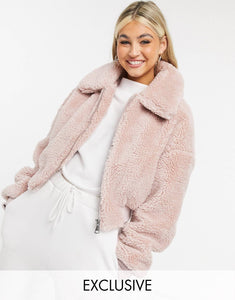 COLLUSION faux fur bomber