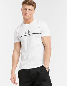 Calvin Klein central line logo white