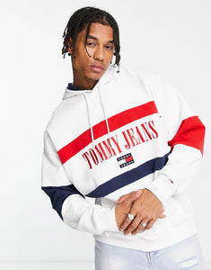 Tommy Jeans colourblock hoodie white