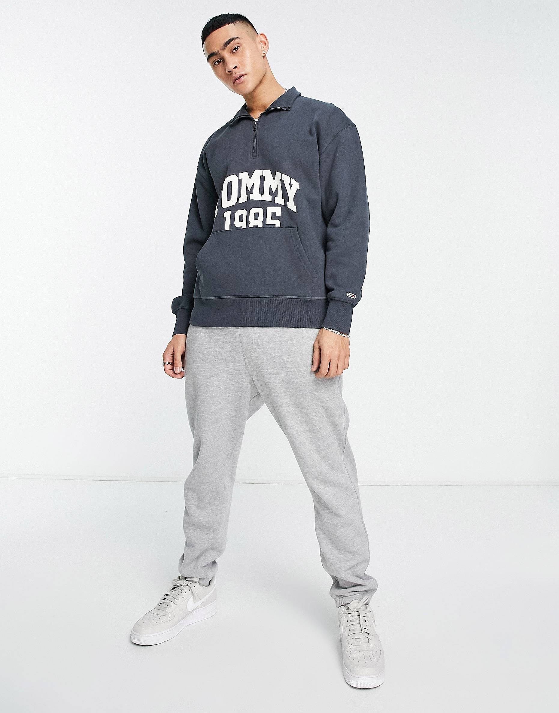 Tommy Jeans half zip jumper black