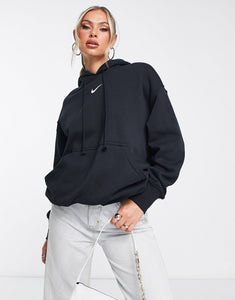 Nike mini swoosh oversized hoodie black