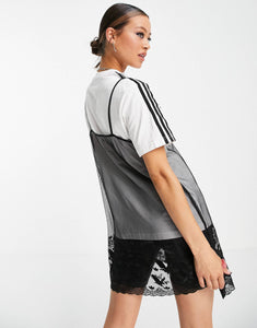 adidas Originals laxe slip dress overlay white