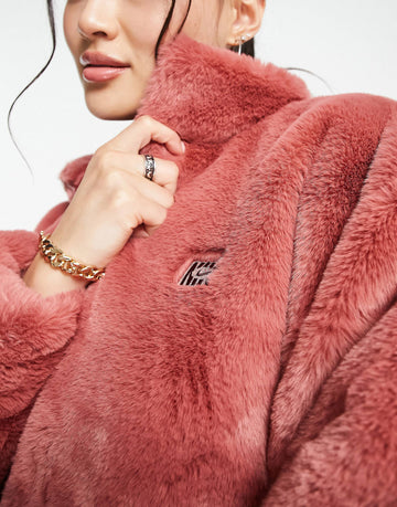 Nike Icon Clash cosy fleece jacket canyon rust