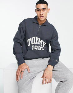 Tommy Jeans half zip jumper black