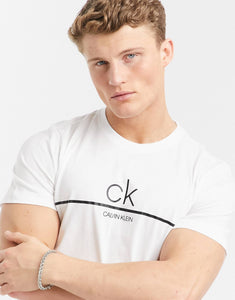 Calvin Klein central line logo white