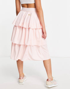 Puma Queen frill tiered skirt pastel pink