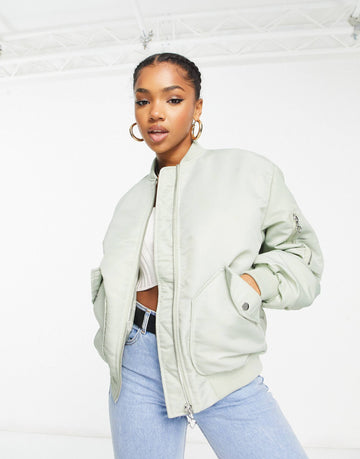 Miss Selfridge bomber jacket sage