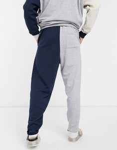 Tracksuit co-ord oversized grey marl and navy