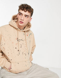 Karl Kani paint splatter hoodie beige