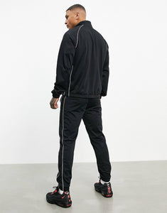 Nike knit zip-up tracksuit black