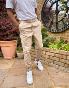 Tapered chino in beige - Trenerka të poshtme