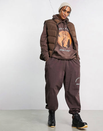 Dark Future co-ord with slogan brown