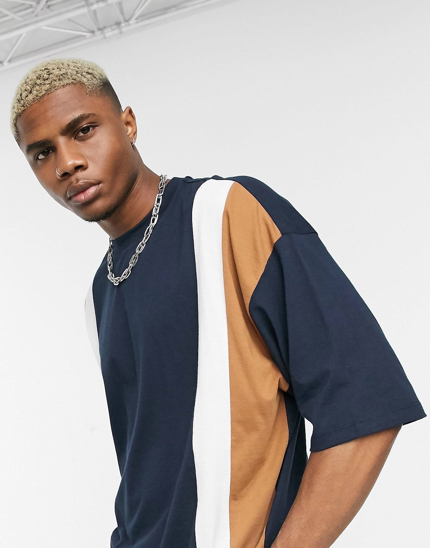 Maic ColourBlock - Navy oversized