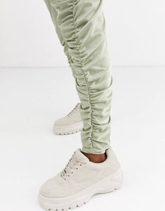 Satin Jogger - Ruche Detail