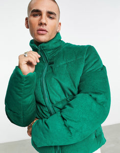 Puffer jacket green cord