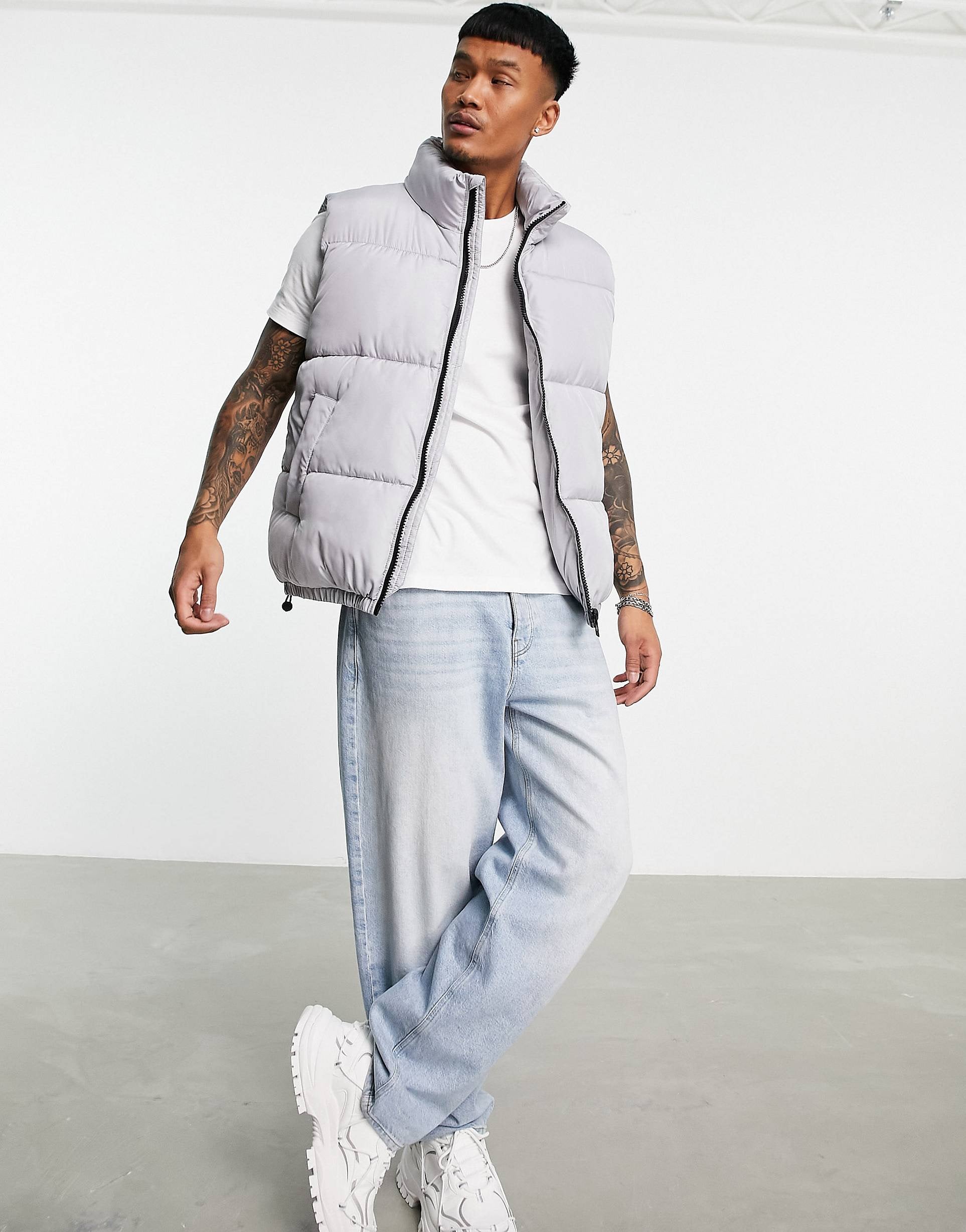 Topman puffer gilet pale blue
