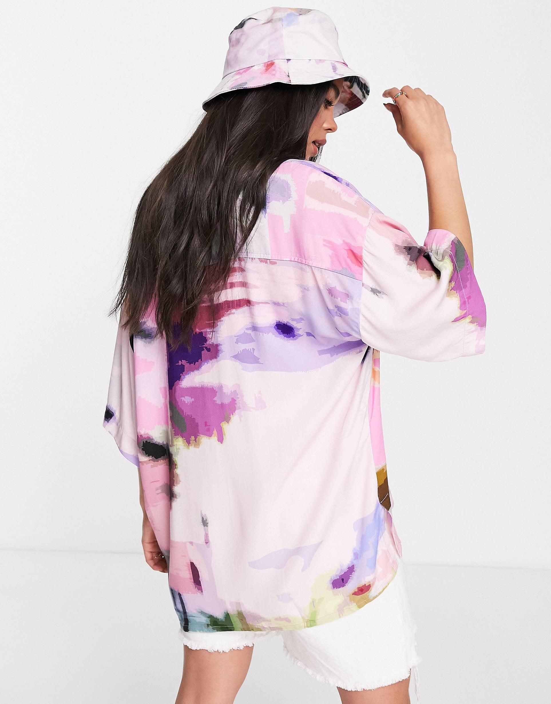 JJXX satin oversized shirt marble