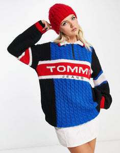 Tommy Jeans polo shirt multi colourblock