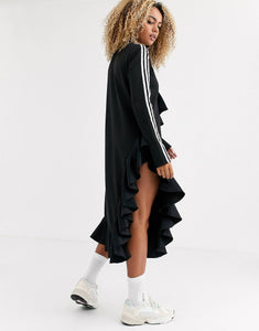 adidas Originals x J KOO trefoil ruffle dress black