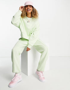 Nike cropped fleece lime green