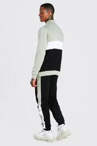 Official Colour Block Half Zip Tracksuit