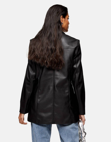Topshop faux leather black