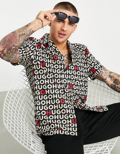 Hugo Ellino all over logo shirt