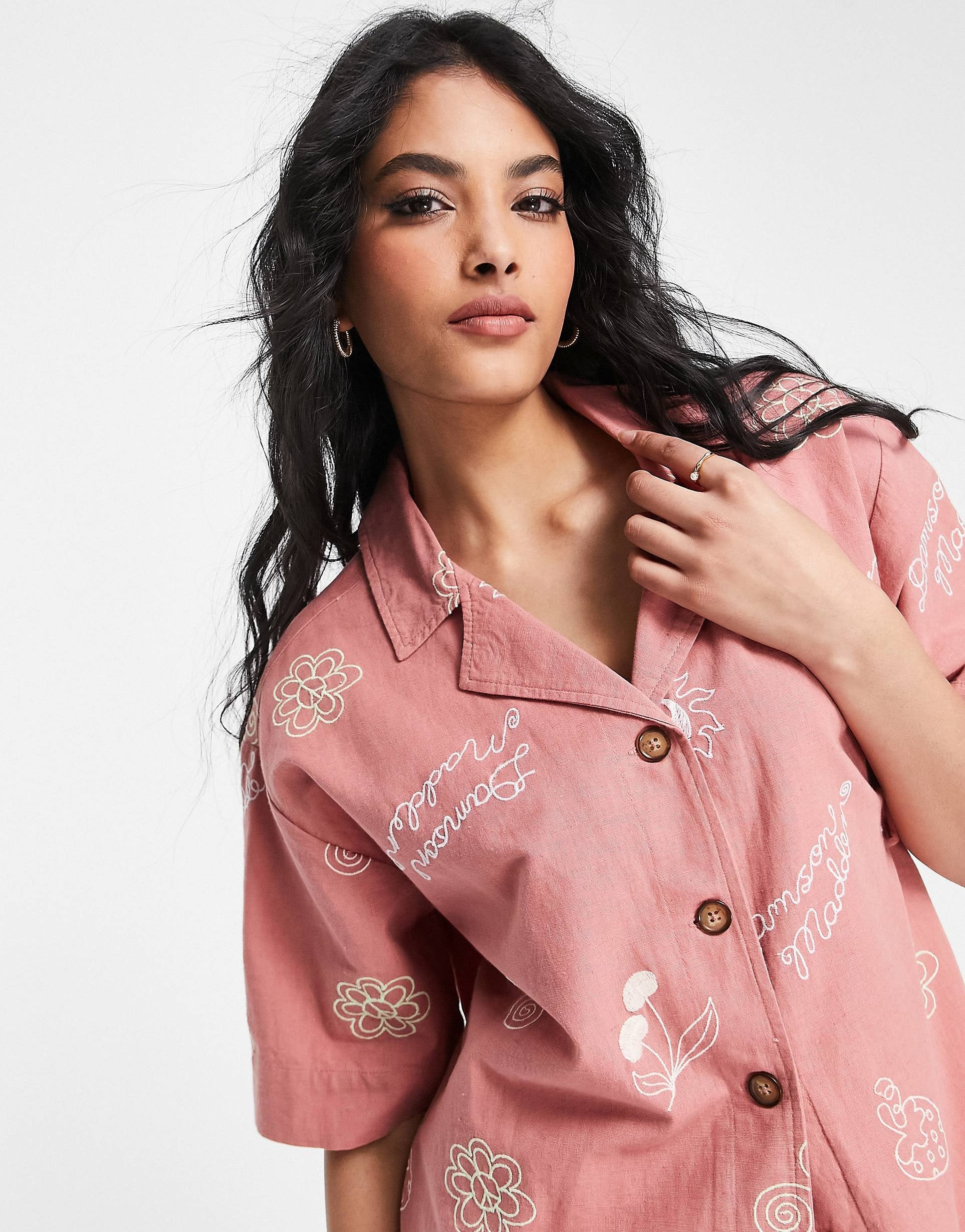 Damson Madder shirt terracotta co-ord
