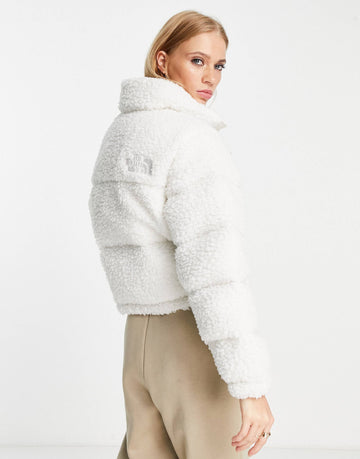 The North Face Nuptse cropped jacket cream